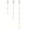 A set of gold-plated necklace extenders featuring lobster clasps and various chain lengths.