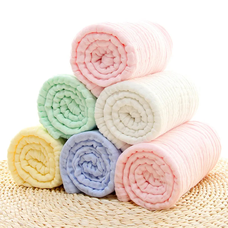Baby Muslin Washcloths, 5-Pack Soft Cotton Gauze Towels