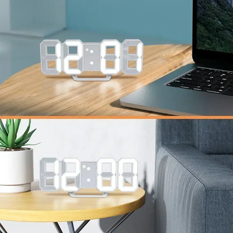 3D LED Digital Alarm Clock with Calendar and Temperature Display