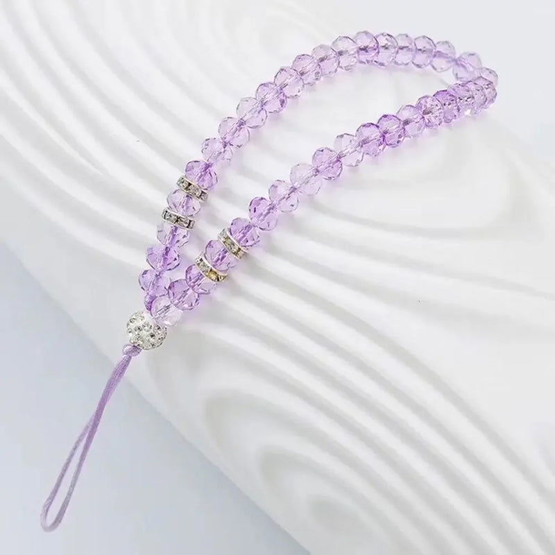 Crystal Bead Phone Lanyard with Wrist Strap
