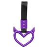 Purple heart-shaped ring drift handle with a black strap