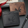 HOVIS Men's Slim Leather Wallet with Eagle Emboss and Zip Closure