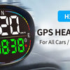 An H3 Newest GPS head-up display showing 120 km/h speed and 08:38 time on a car dashboard.