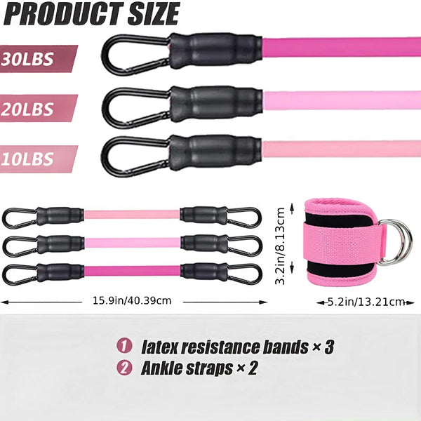 Comfort Ankle Resistance Bands with Cushioned Straps