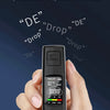 A hand holds a black portable digital breathalyzer device with an 8.88 reading displayed on the screen.