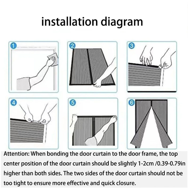 Self-Sealing Magnetic Mesh Door Screen