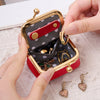 Vintage PU Leather Jewelry Box with Kiss Lock Closure