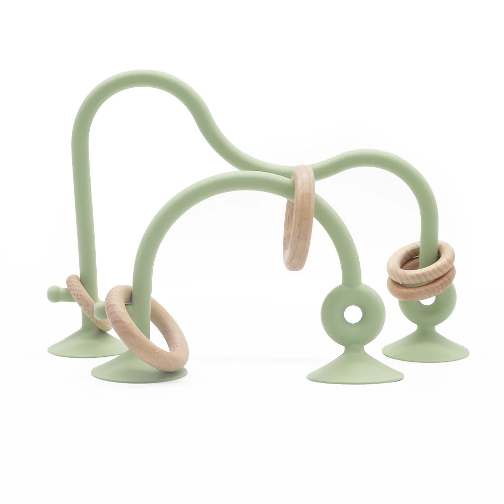Wooden Ring Silicone Teether for Babies