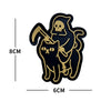 Glow-in-the-Dark Skull Biker Patch with Hook & Loop Backing
