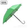 A bright green mini motorcycle phone umbrella with a silver handle and UV protection.