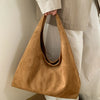 Retro Suede Shoulder Bag with Large Capacity