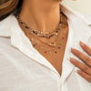 Boho Crystal Sequin Tassel Choker Necklace Set