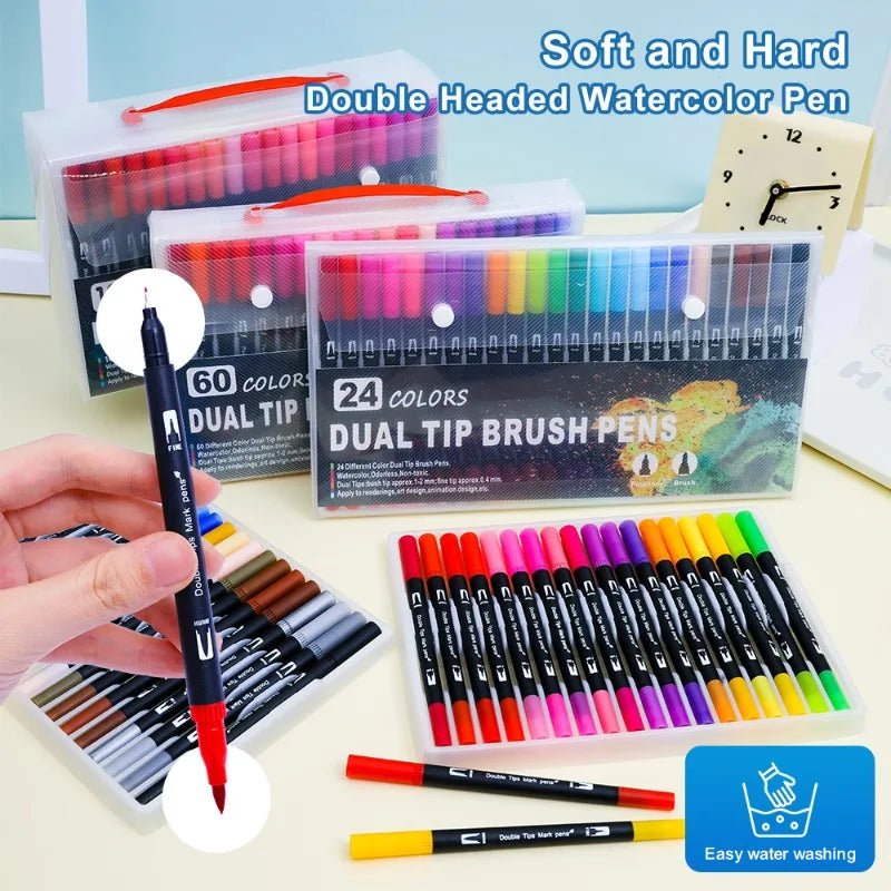 Color by Numbers Coloring Book for Adults with Dual-Head Pens