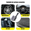 A set of tools including a wheel hub tire brush, steering wheel brush, car seat brush, and car mat brush for cleaning.