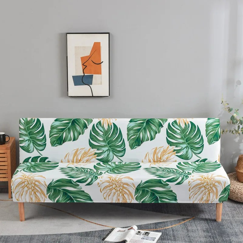 Stretchable Sofa Cover with Geometric Pattern for Futon Seats