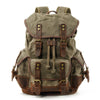 Canvas & Leather Travel Backpack – Waterproof, Large Capacity for School, Work & Hiking
