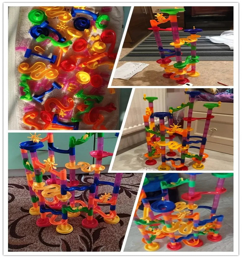 DIY Marble Run Building Blocks Set