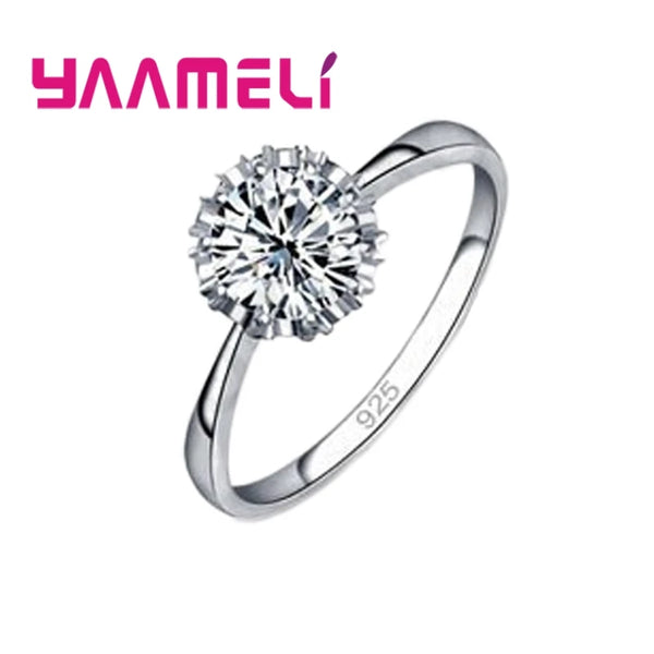 925 Sterling Silver Cubic Zirconia Engagement Ring