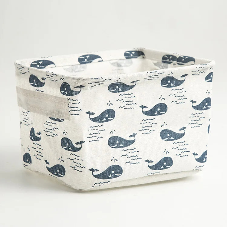 Foldable Canvas Storage Basket with Handles