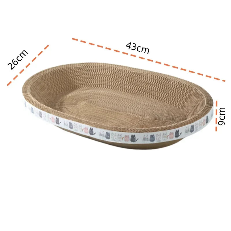 Oval Corrugated Cat Scratcher & Bed
