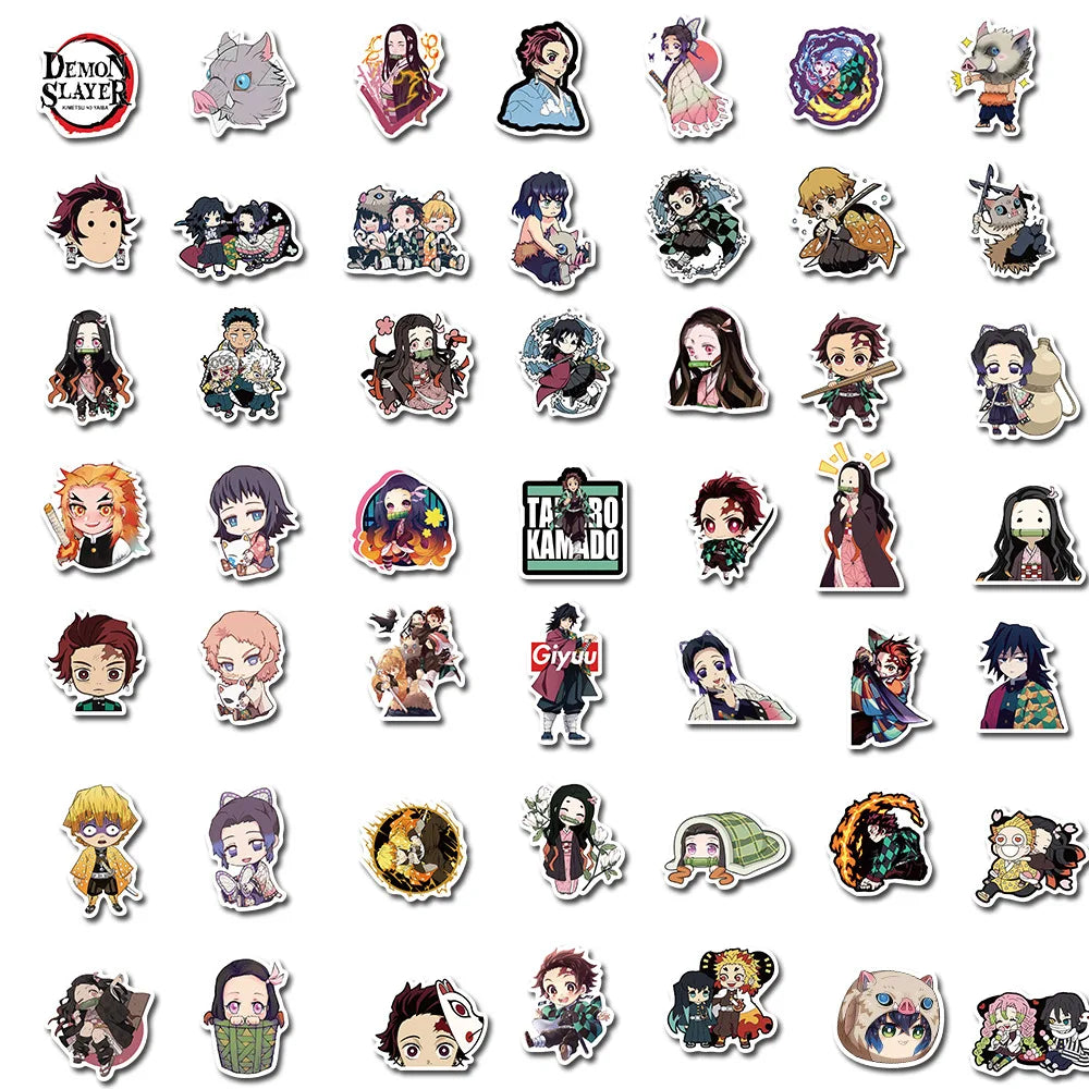 Demon Slayer Anime Sticker Pack for Laptops, Suitcases & More