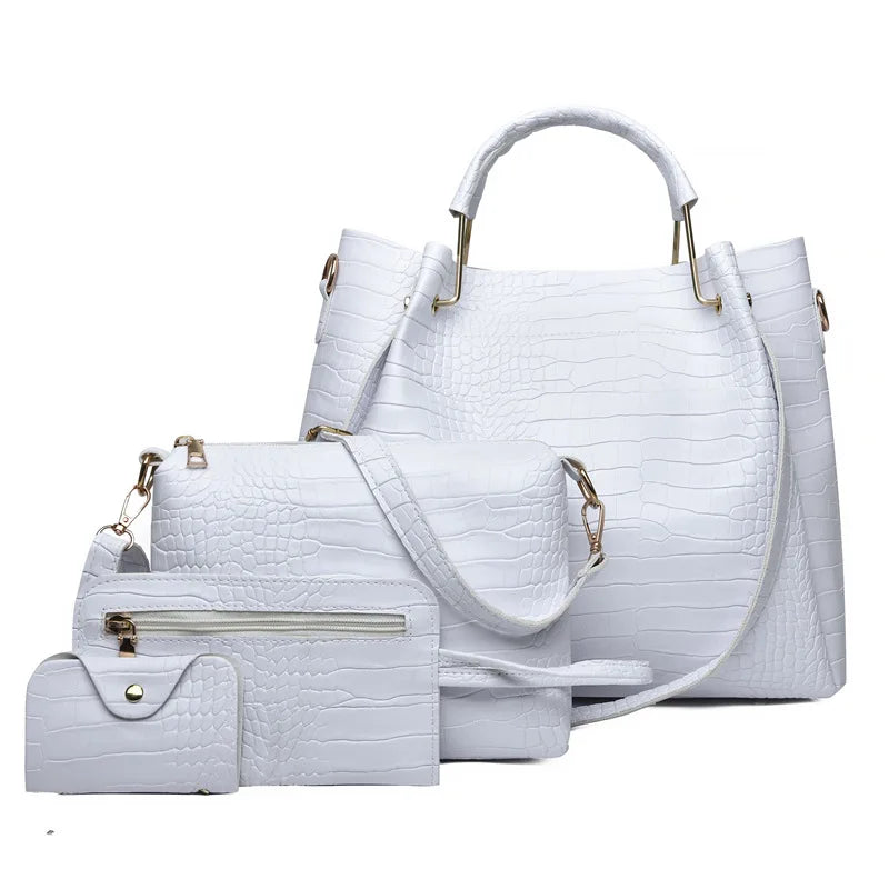 Handtaschen-Set aus Krokodil-Struktur PU-Leder