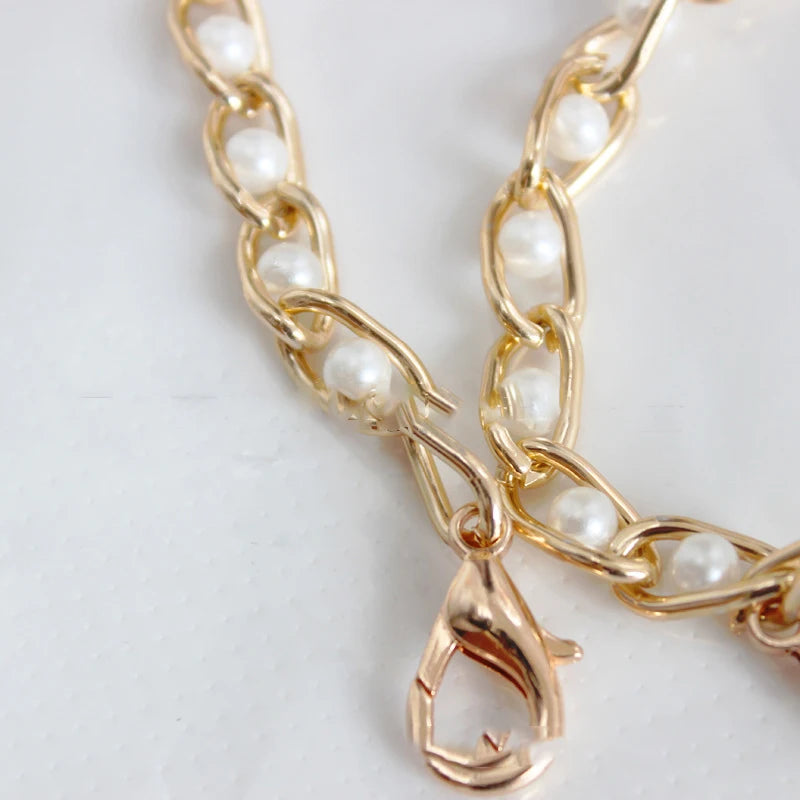 Elegant Pearl Chain Bag Strap – Adjustable Shoulder Strap for Purses & Handbags