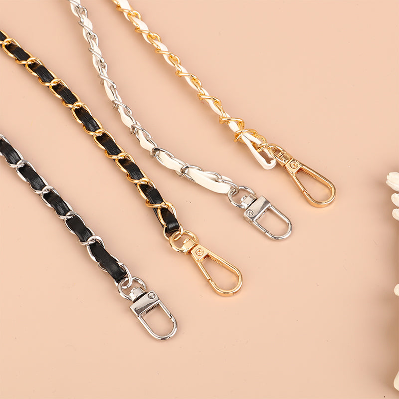 120cm Leather-Trimmed Chain Bag Strap