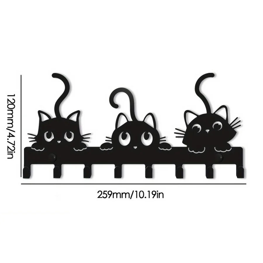 Wall-Mounted Metal Key Holder with 8 Hooks