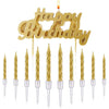 Spiral Birthday Cake Candles, Set of 6 Long Thin Decorative Candles for Cakes and Desserts