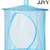 Light blue mesh hanging storage organizer for closet door or wall