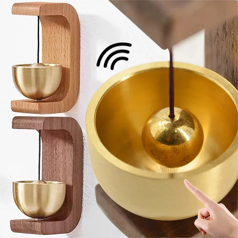 Cloche de Porte en Bois Magnétique