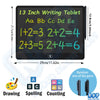 An 13 inch writing tablet displaying a grid of letters and numbers for drawing, spelling, and counting activities.