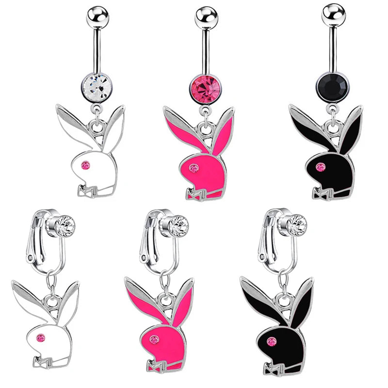 Gold Bunny Belly Button Piercing Ring
