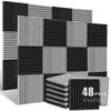 Acoustic Foam Wedge Panels for Soundproofing & Studio Treatment (48-Pack)