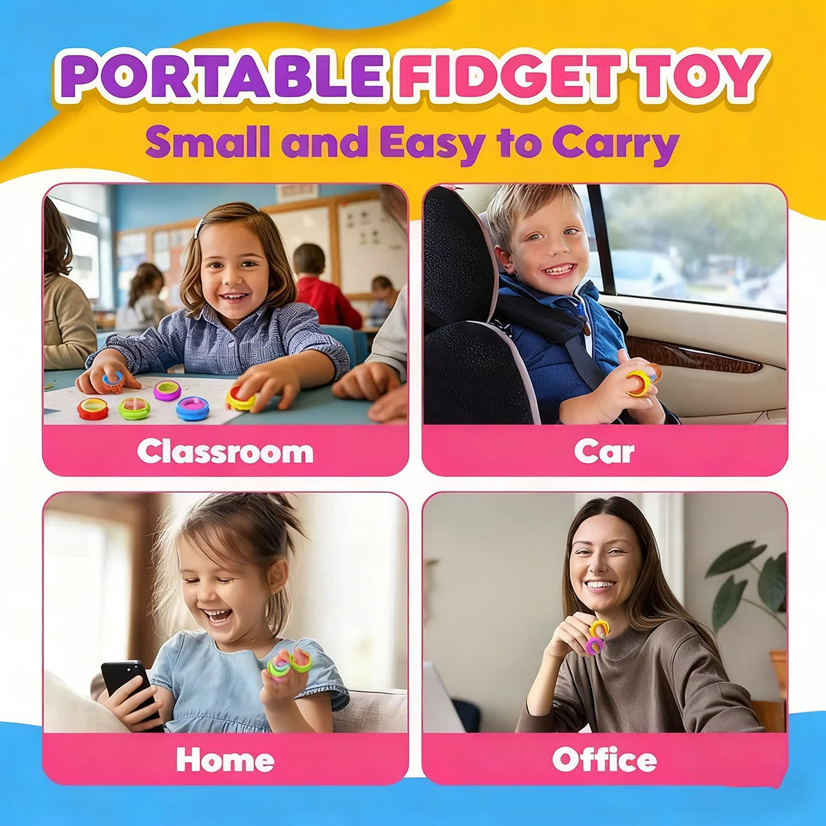Spinning Sensory Ring Fidget Toy for Kids and Adults