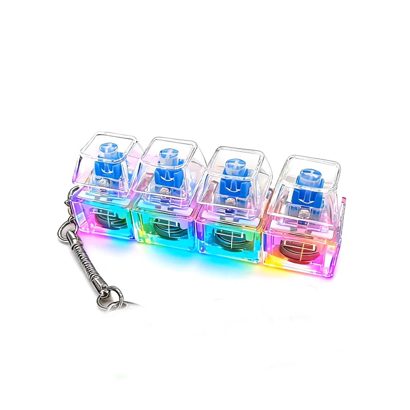 LED Light-Up Keyboard Keychain Fidget Toy