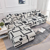 Printed L-Shape Sofa Cover with Elastic Edge