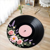 Retro Vinyl Record Round Rug – Soft Non-Slip Music Lover's Mat