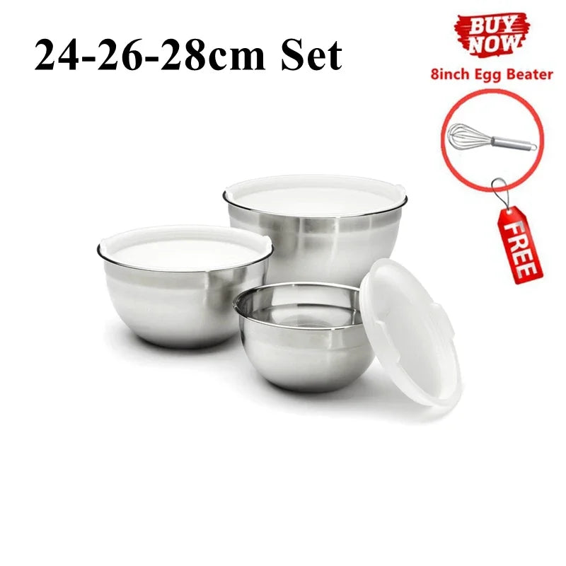 Juego de Bowls de Acero Inoxidable con Tapas Herméticas