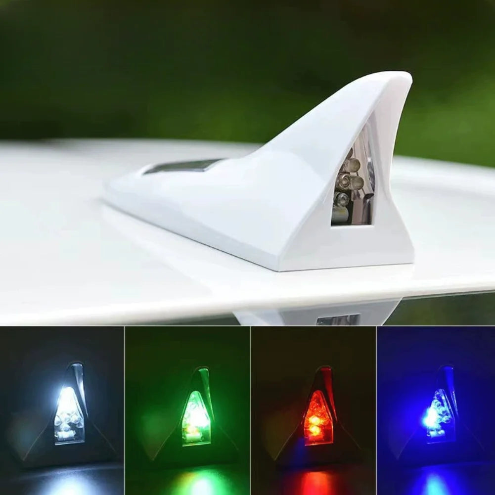 Solar-Powered Shark Fin LED Roof Antenna with Warning Lights