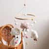 Wooden and Felt Crib Mobile with Cloud and Star Rattles