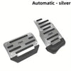 Automatic silver non-slip aluminum pedal covers kit for manual transmission cars