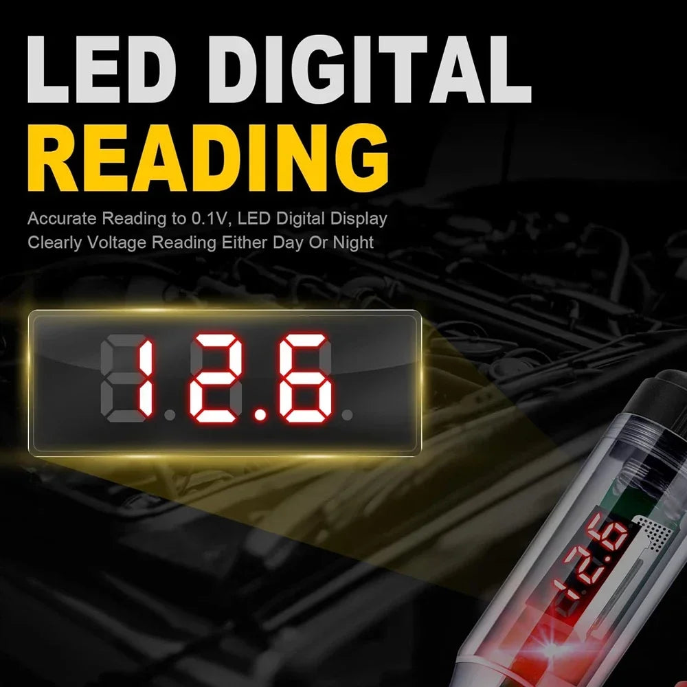 Automotive Digital Circuit Tester 6V-72V with LED Polarity Detection