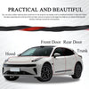 A white car door with a black rubber sealing strip installed on the front and rear doors.