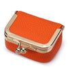 Genuine Leather Kiss Lock Coin Purse with Key Ring