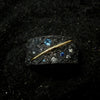 Starry Sky Blue Gemstone Ring with Silver Plating