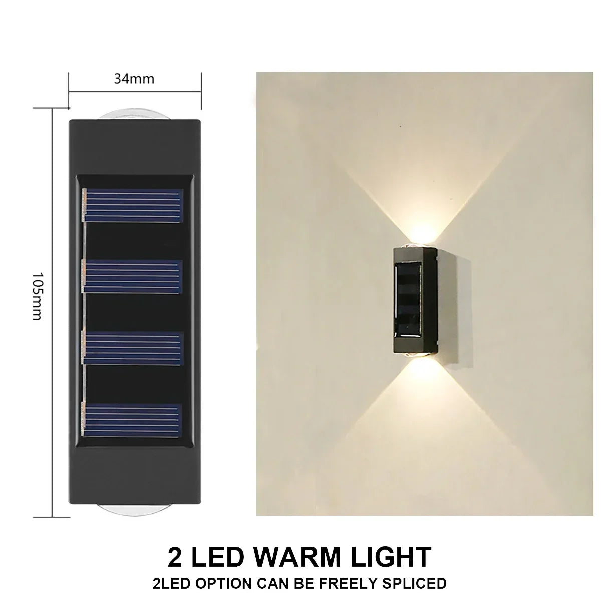 A black LED wall light fixture with three adjustable light strips mounted on a white wall.