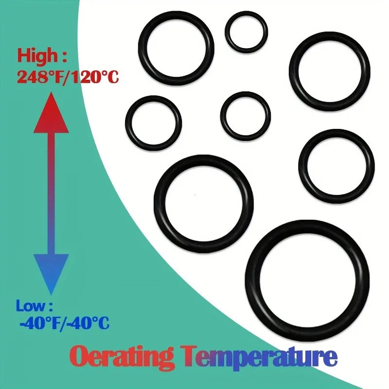 Premium Rubber O-Ring Assortment Kit - 20 Sizes, 1020 Pieces