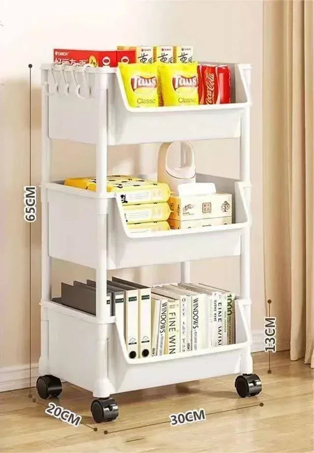 Rolling Storage Cart with Wheels – Multi-Purpose Kitchen, Bathroom & Office Organizer